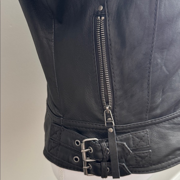 Michael Kors Black Moto Leather Jacket size S - Picture 7 of 13